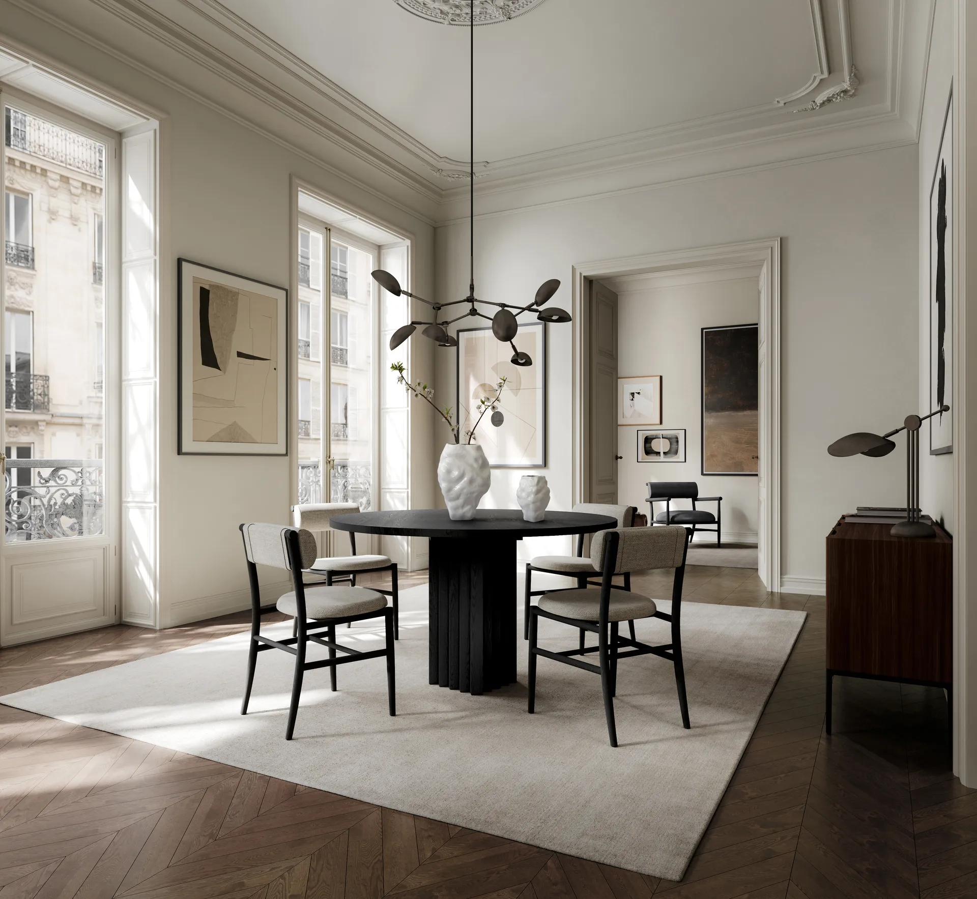 Arc spisebord Ø120 cm, Coffee black oak 101 Copenhagen