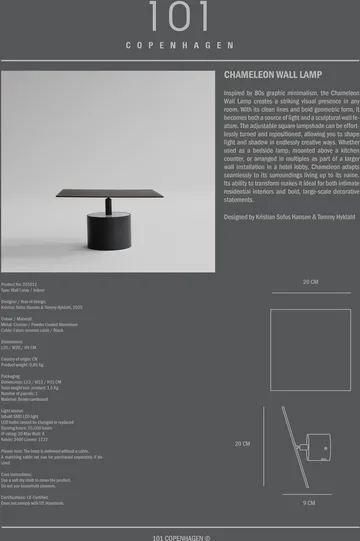 Chameleon væglampe - Burned Black - 101 Copenhagen
