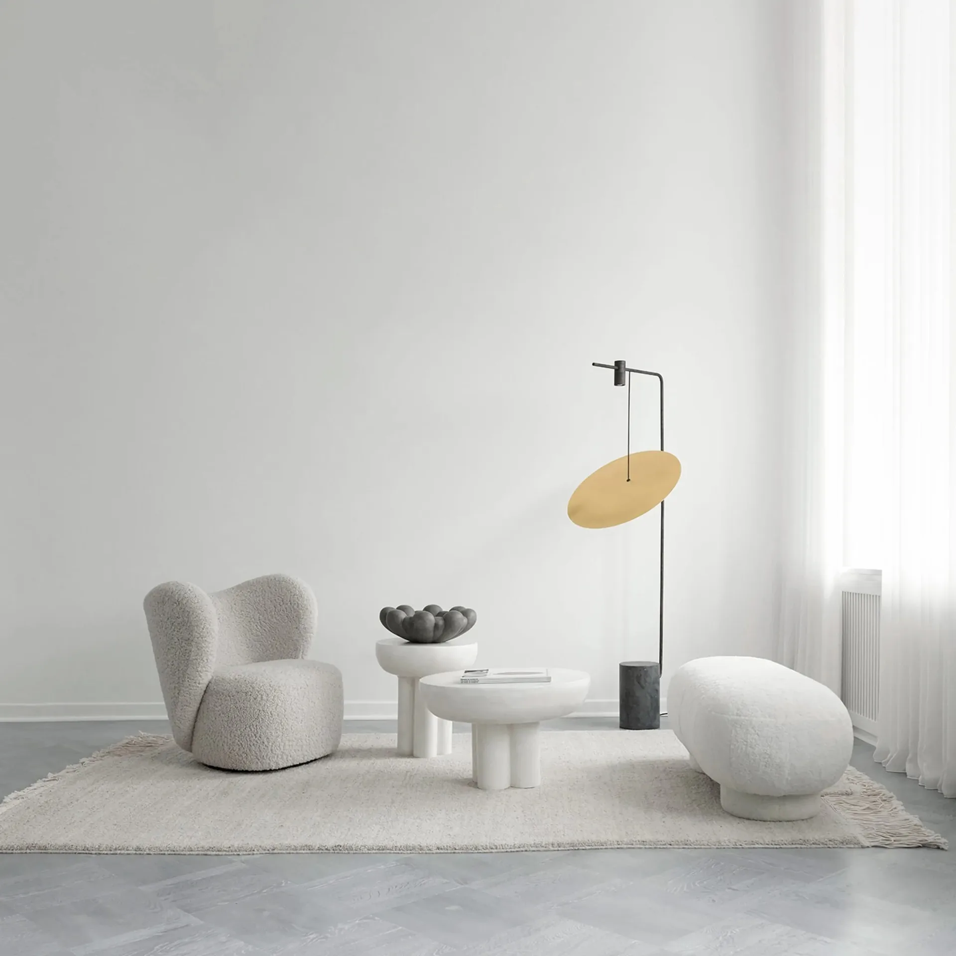 Crown sidebord tall Ø45 cm, Bone white 101 Copenhagen