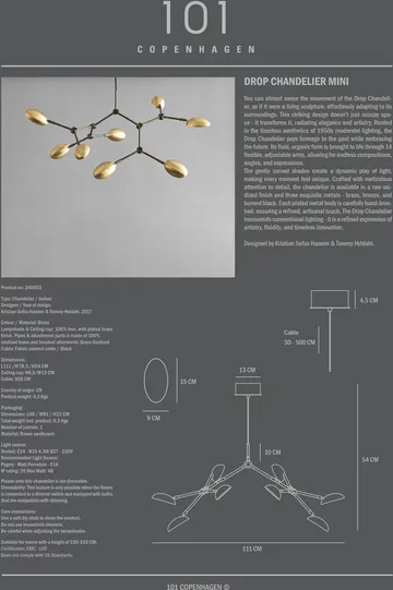 Drop Chandelier lysekrone mini - Messing - 101 Copenhagen