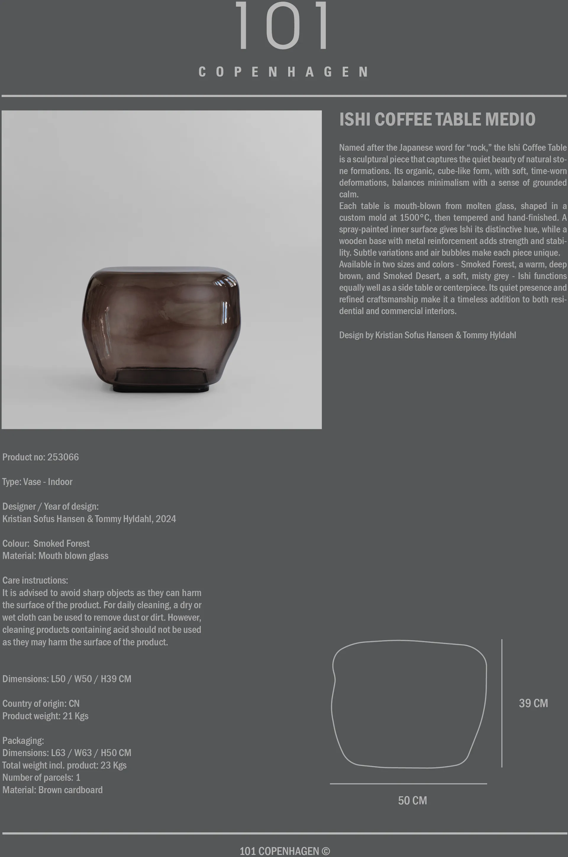 Isis sofabord medio, Smoked forest 101 Copenhagen