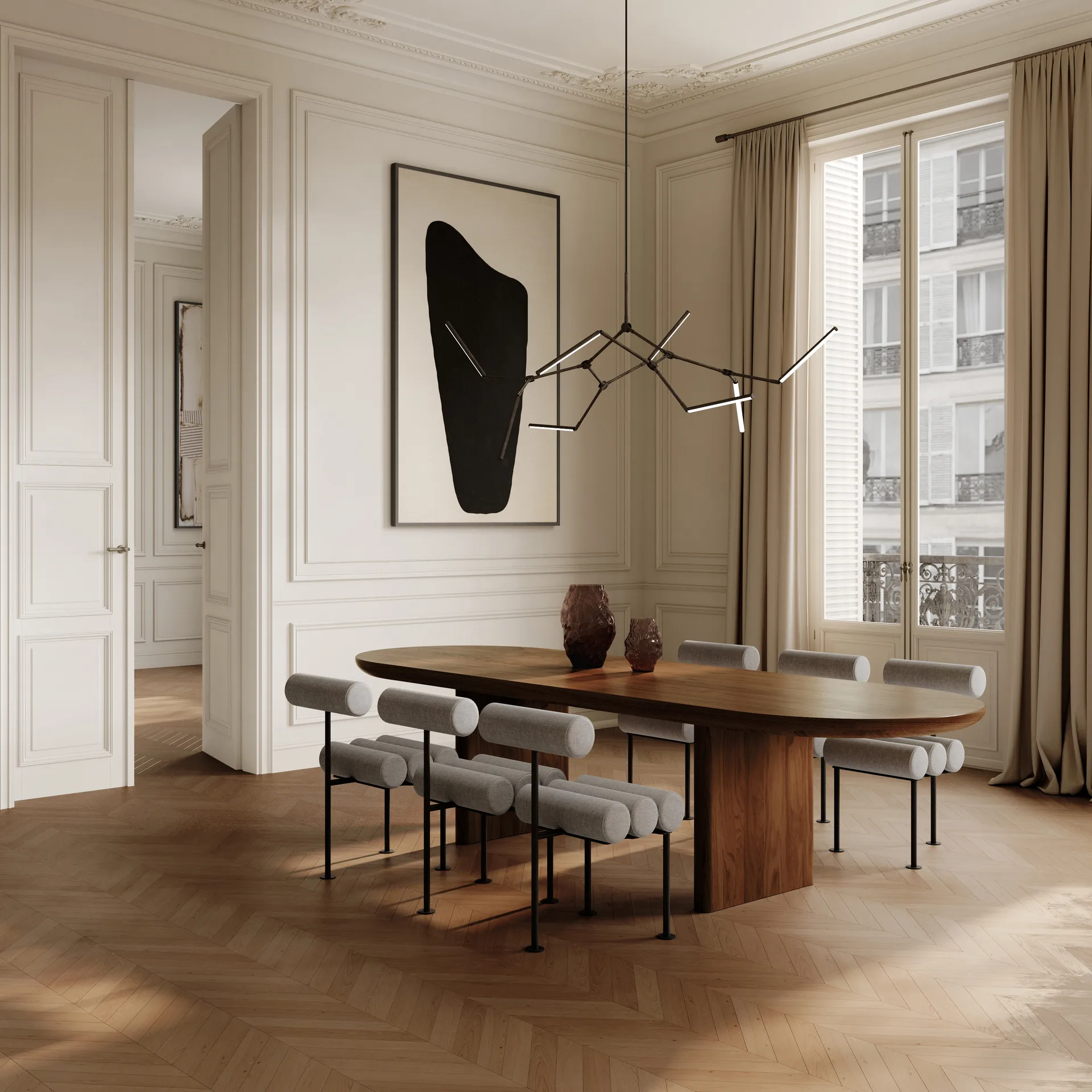 Stick chandelier lysekrone, Bronze 101 Copenhagen