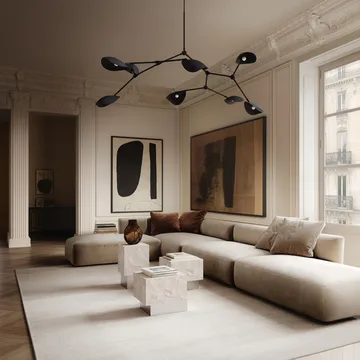 Temple sidebord low 42x40 cm - Chrome-limestone - 101 Copenhagen