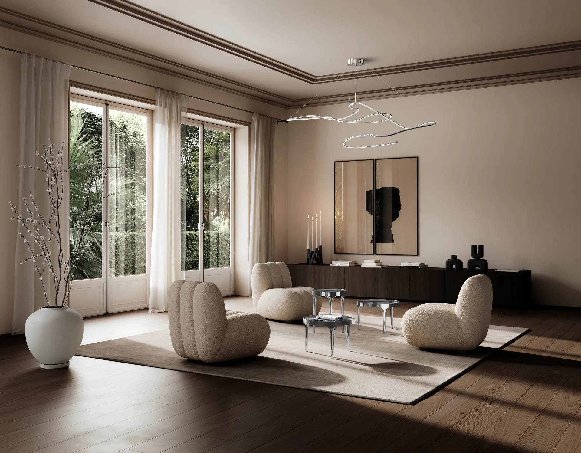 Toe loungelænestol bouclé, Smoked sand 101 Copenhagen