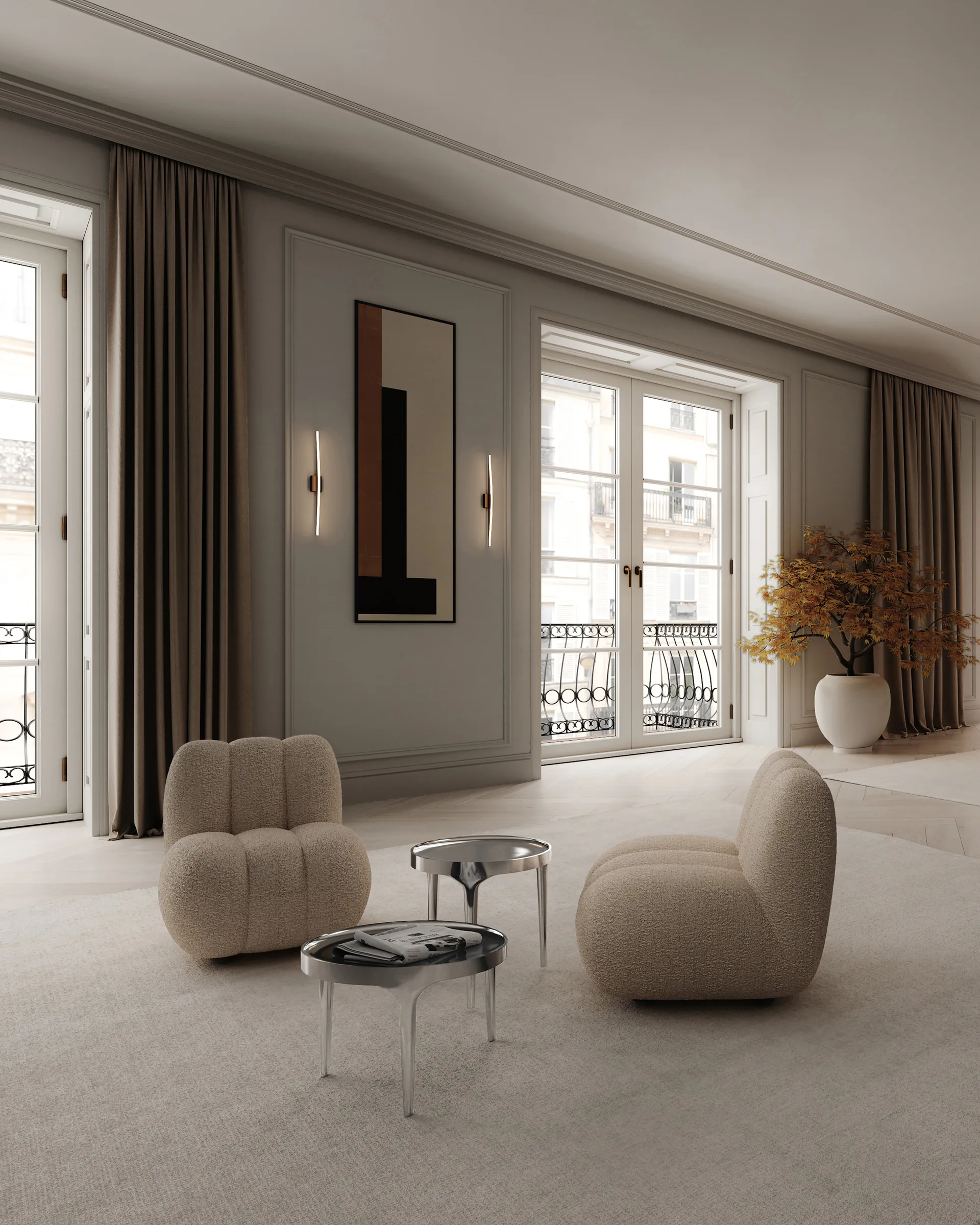 Toe loungelænestol bouclé, Smoked sand 101 Copenhagen