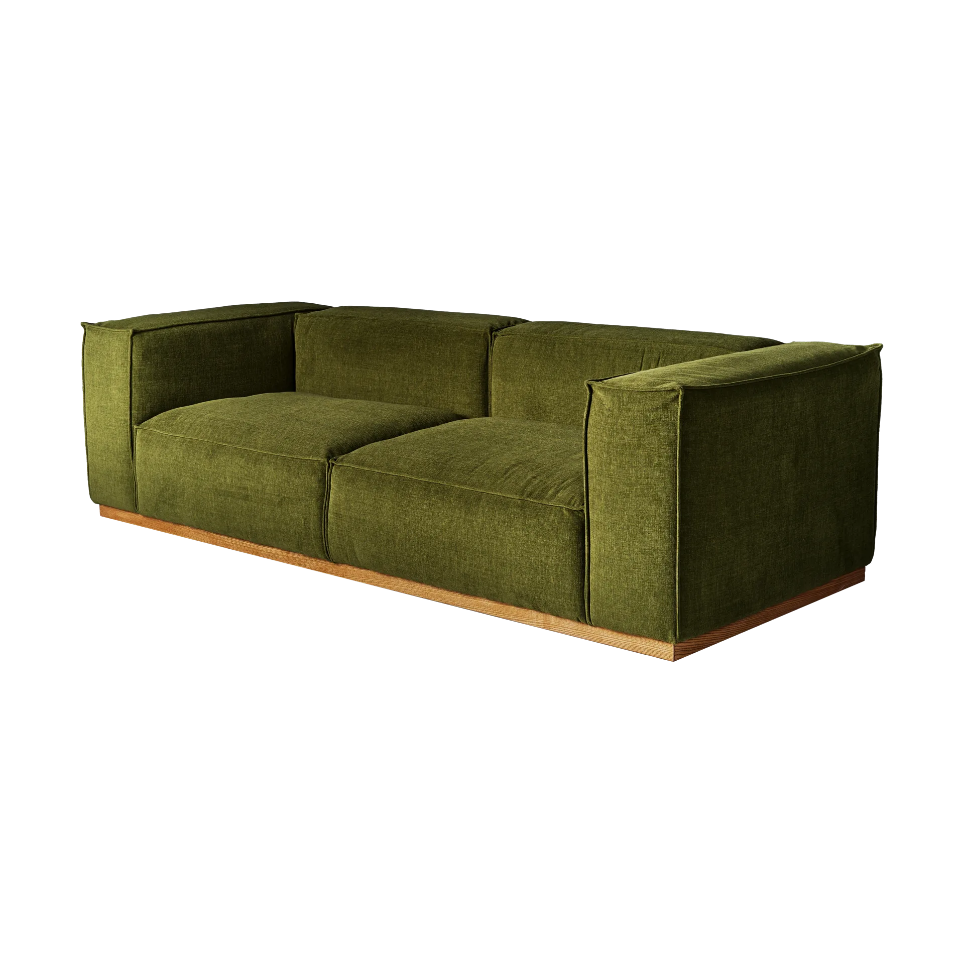 Bergsdal sofa, Luisa green 3975-Egebedset ask, 3-pers. 1898