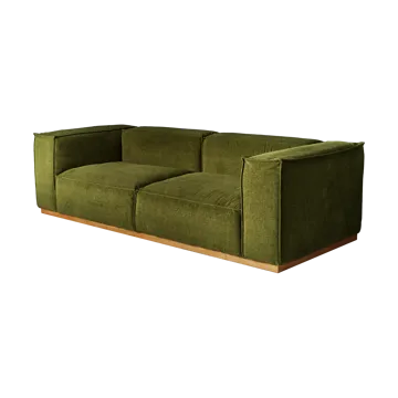 Bergsdal sofa - Luisa green 3975-Egebedset ask, 3-pers. - 1898