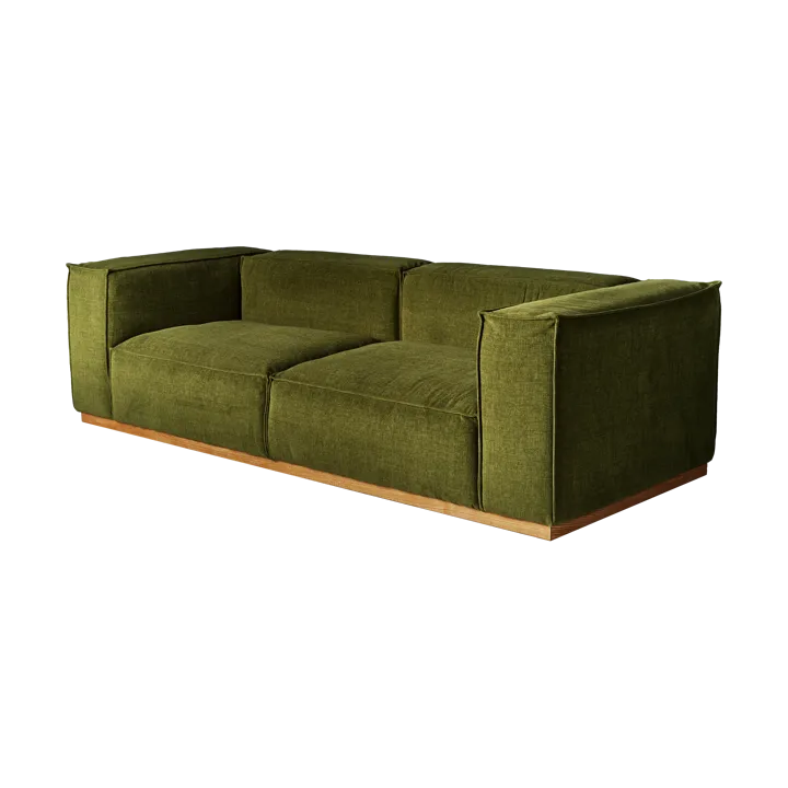Bergsdal sofa - Luisa green 3975-Egebedset ask, 3-pers. - 1898