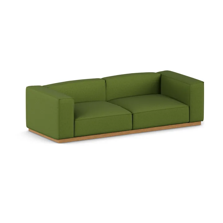 Bergsdal sofa - Luisa green 3975-Egebedset ask, 3-pers. - 1898