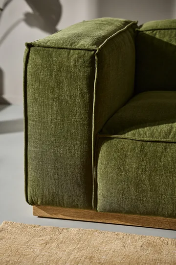 Bergsdal sofa - Luisa green 3975-Egebedset ask, 3-pers. - 1898