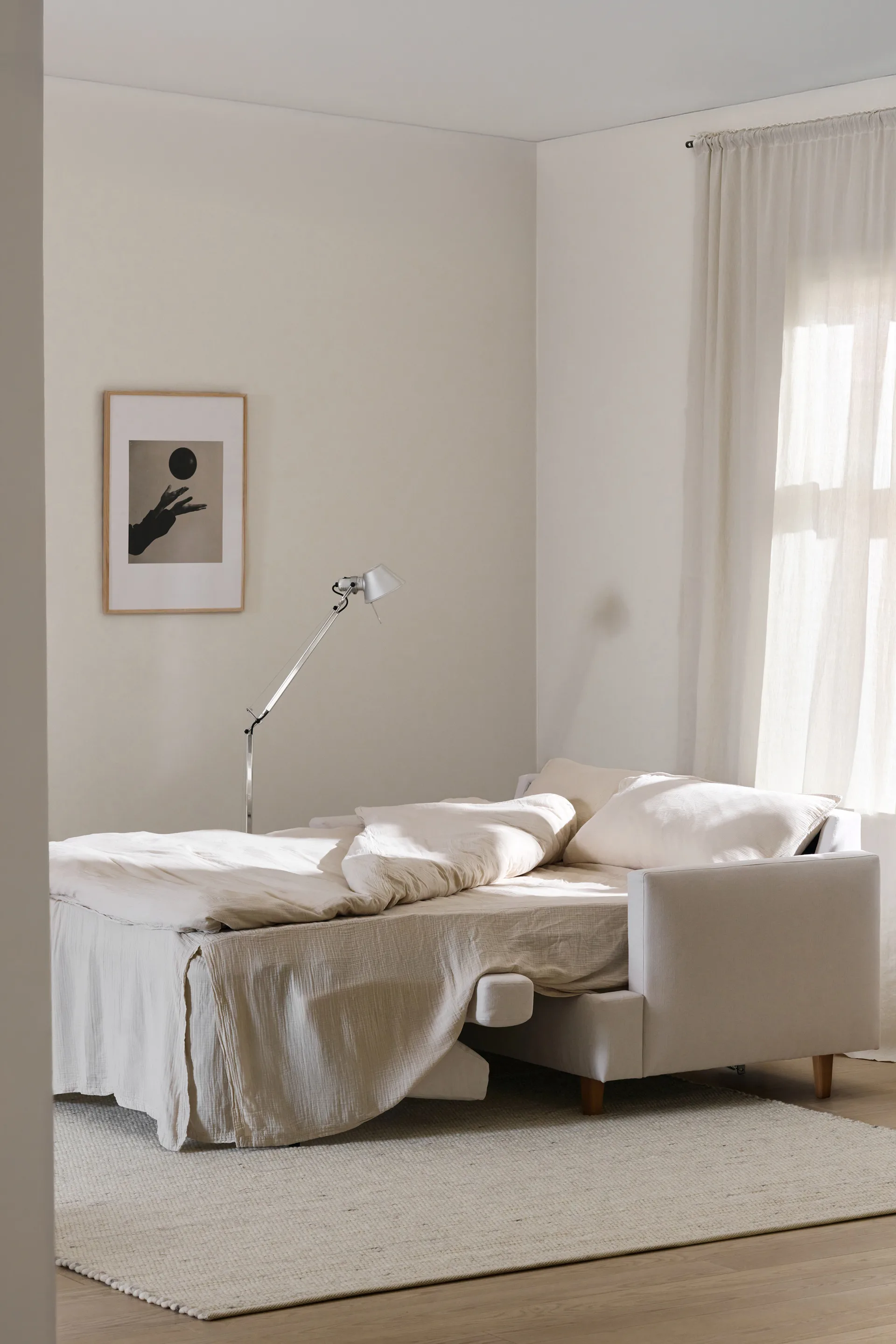 Binga 2,5-personers sovesofa, Bern Beige 0341-mørkbejdset ask 1898