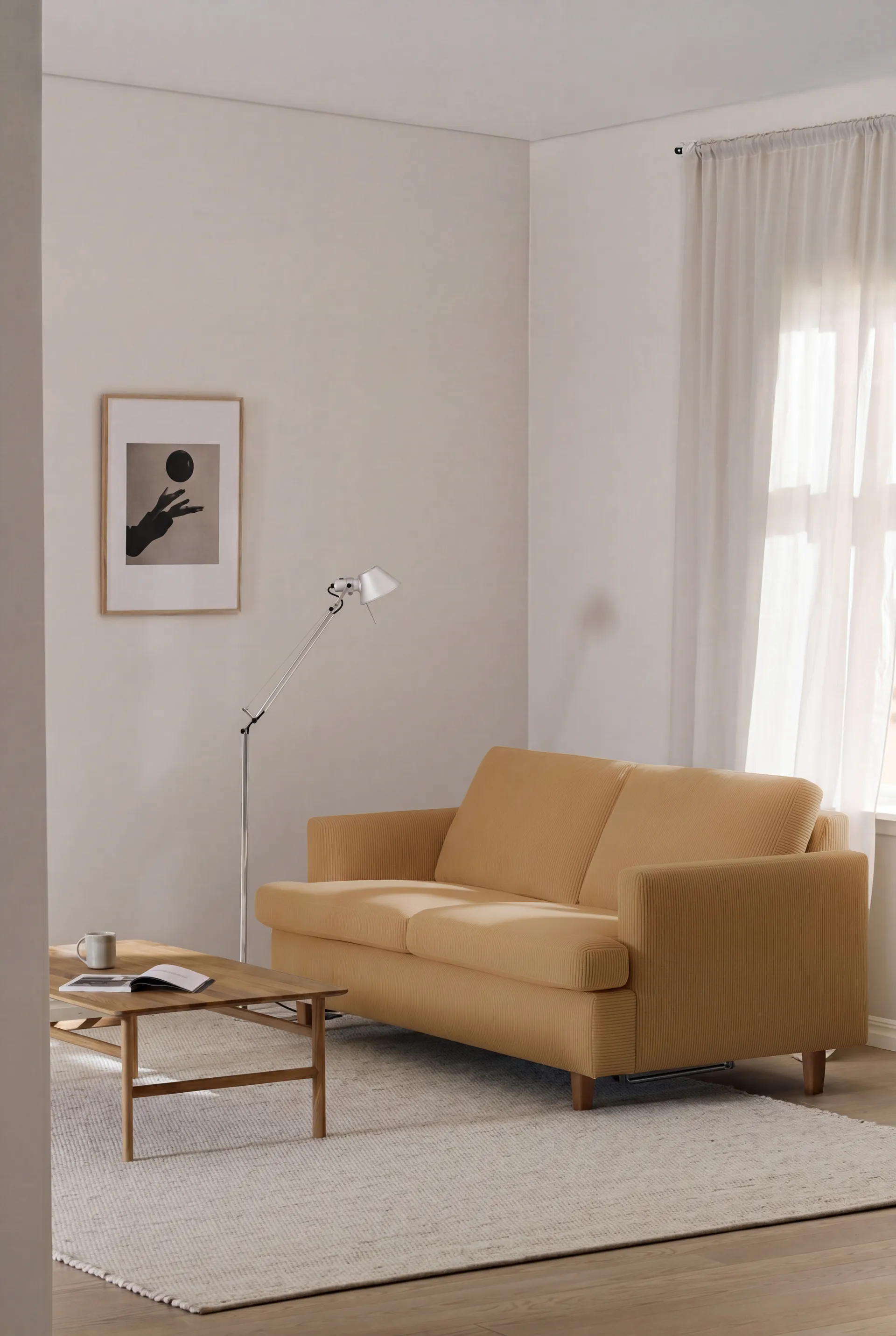 Binga 2,5-personers sovesofa, Jump Honey 1959-mørkbejdset ask 1898