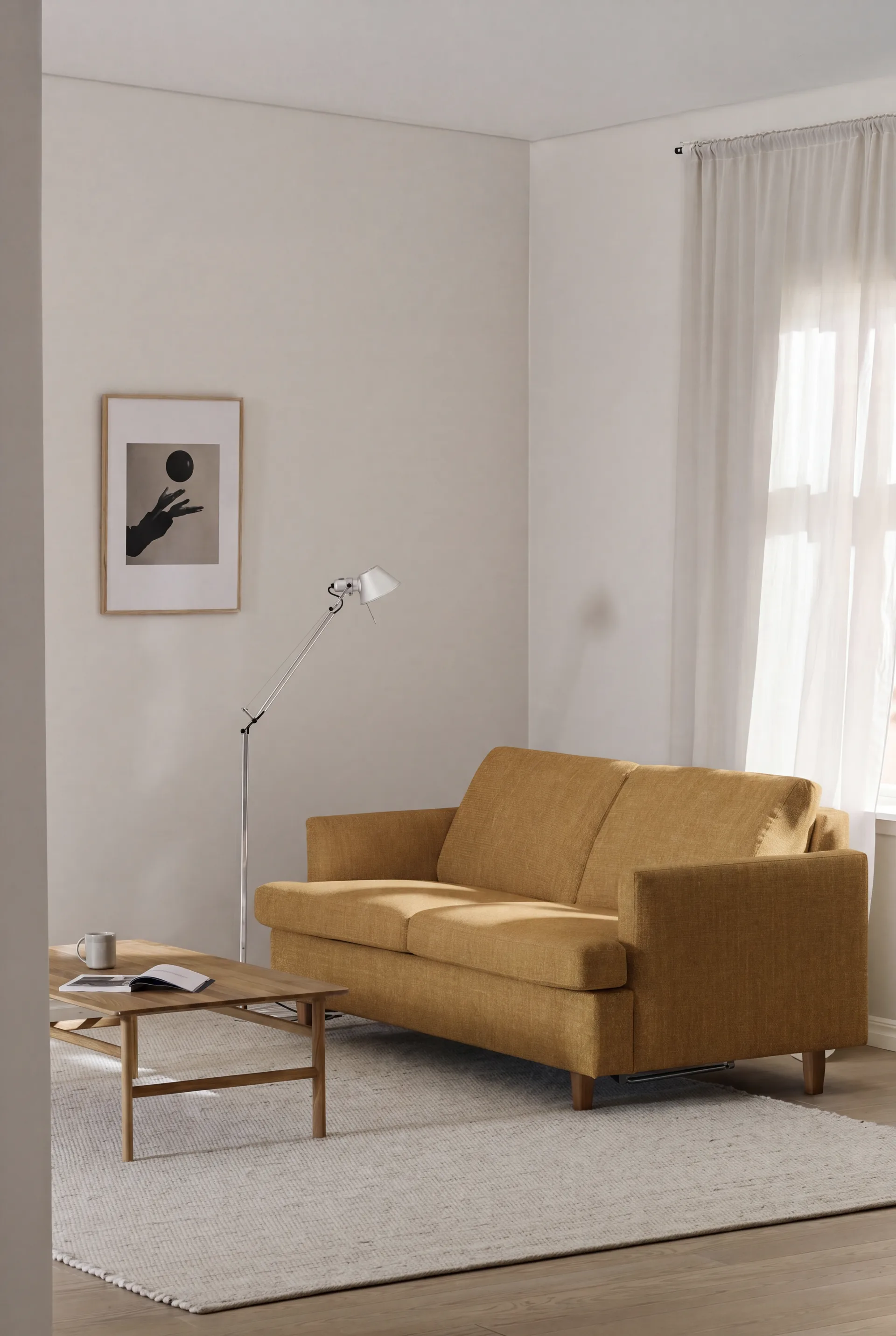 Binga 2,5-personers sovesofa, Luiza Mustard 3972-eg 1898