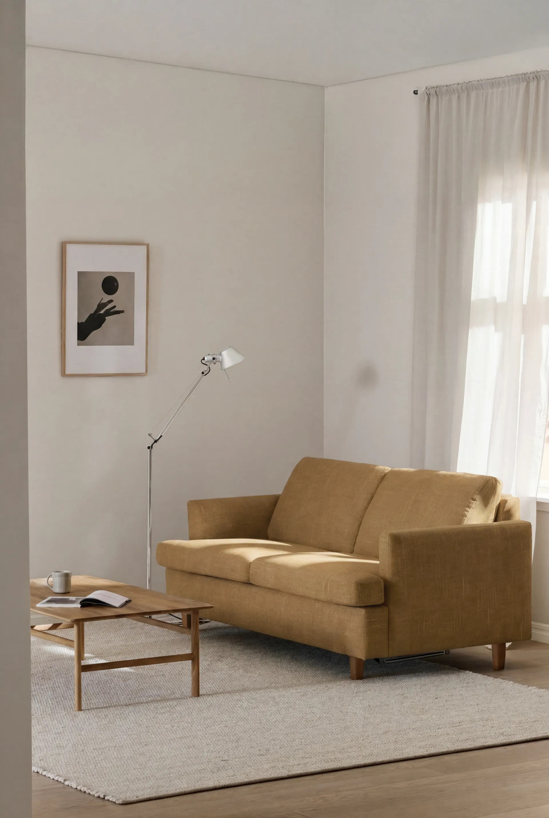 Binga 2,5-personers sovesofa, Same Ochre 6676-mørkbejdset ask 1898