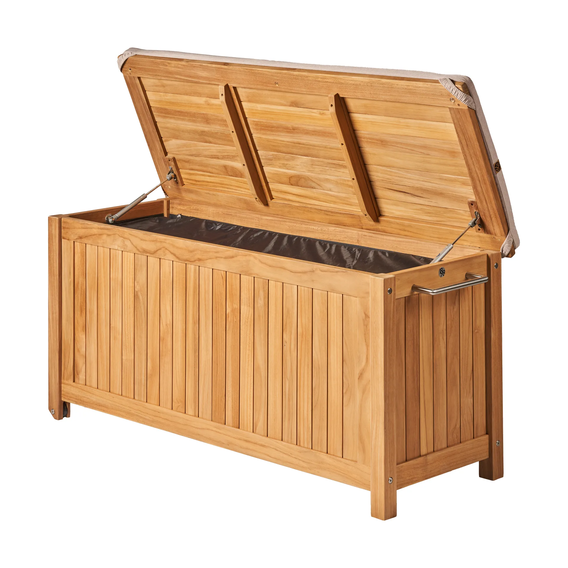 Bjärknäs hyndeboks med hjul S 130x50x60 cm, Teak 1898