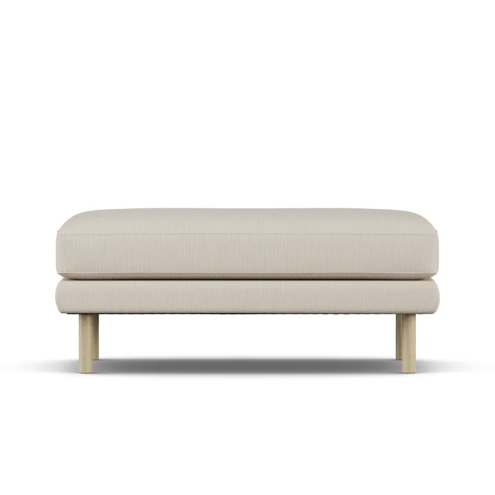 Bredhult fodskammel - Jump Beige 1956-hvidolieret eg - 1898