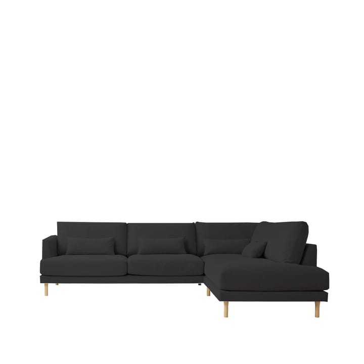 Bredhult modulsofa, A1, stof Alaska 0191 anthracite, hvidolierede egetræsben 1898