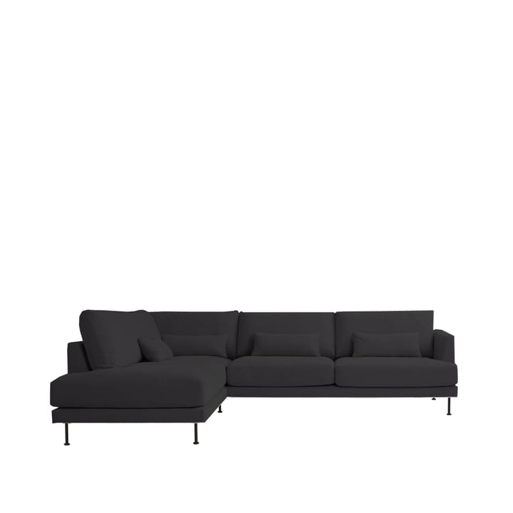 Bredhult modulsofa, A2 - stof Alaska 0191 anthracite, sorte stålben - 1898