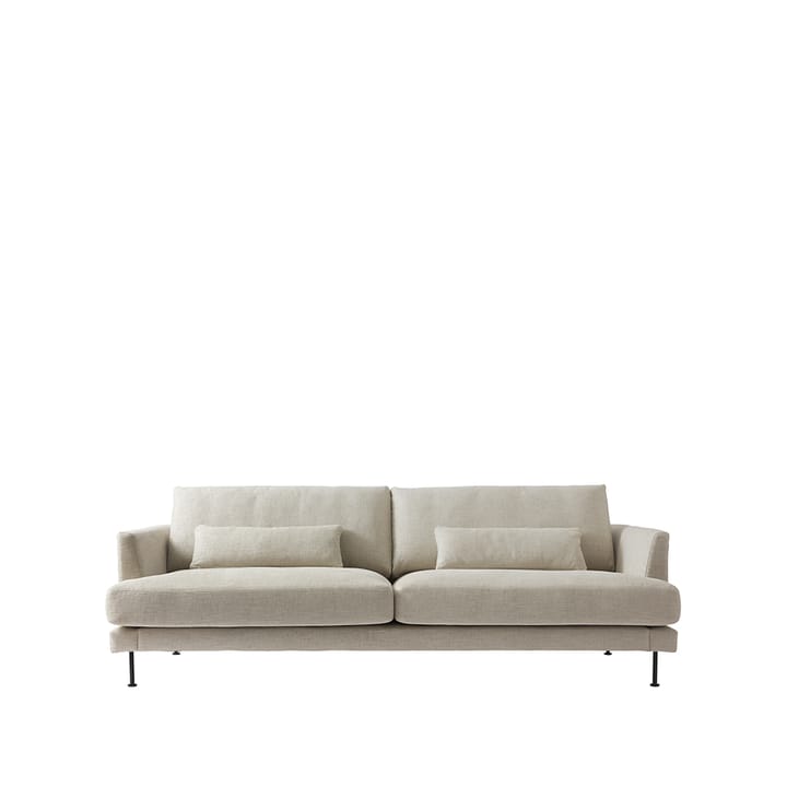 Bredhult sofa - 3-pers. stof Bern 0341 beige, sorte stålben - 1898