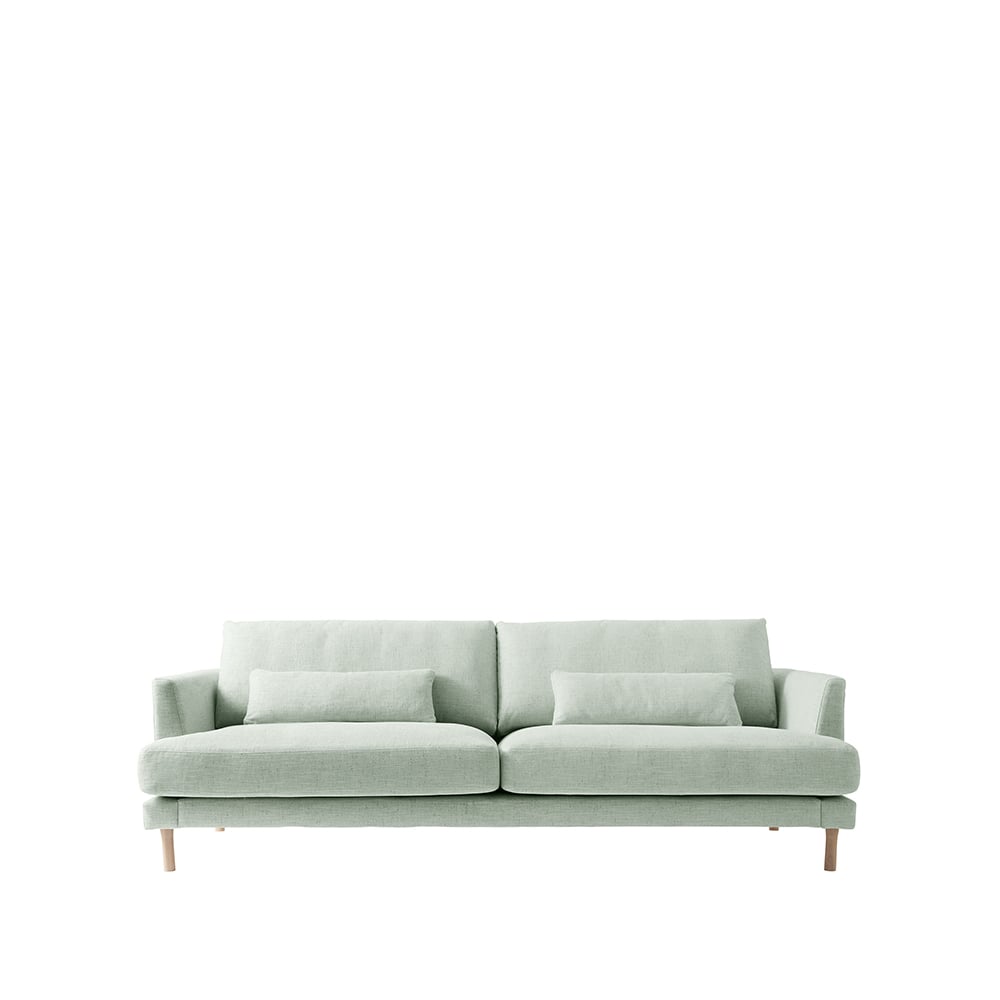 1898 Bredhult sofa 3-pers. stof Bern 0345 green, hvidolierede ben i eg