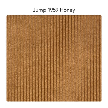 Bredhult sofa - 3-pers. stof Jump 1959 honey, hvidolierede ben i eg - 1898