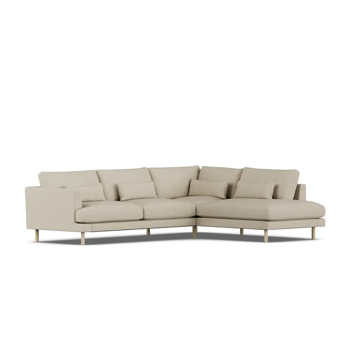 Bredhult sofa - Bern Beige 0341-hvidolieret eg, 3-pers. A1 - 1898