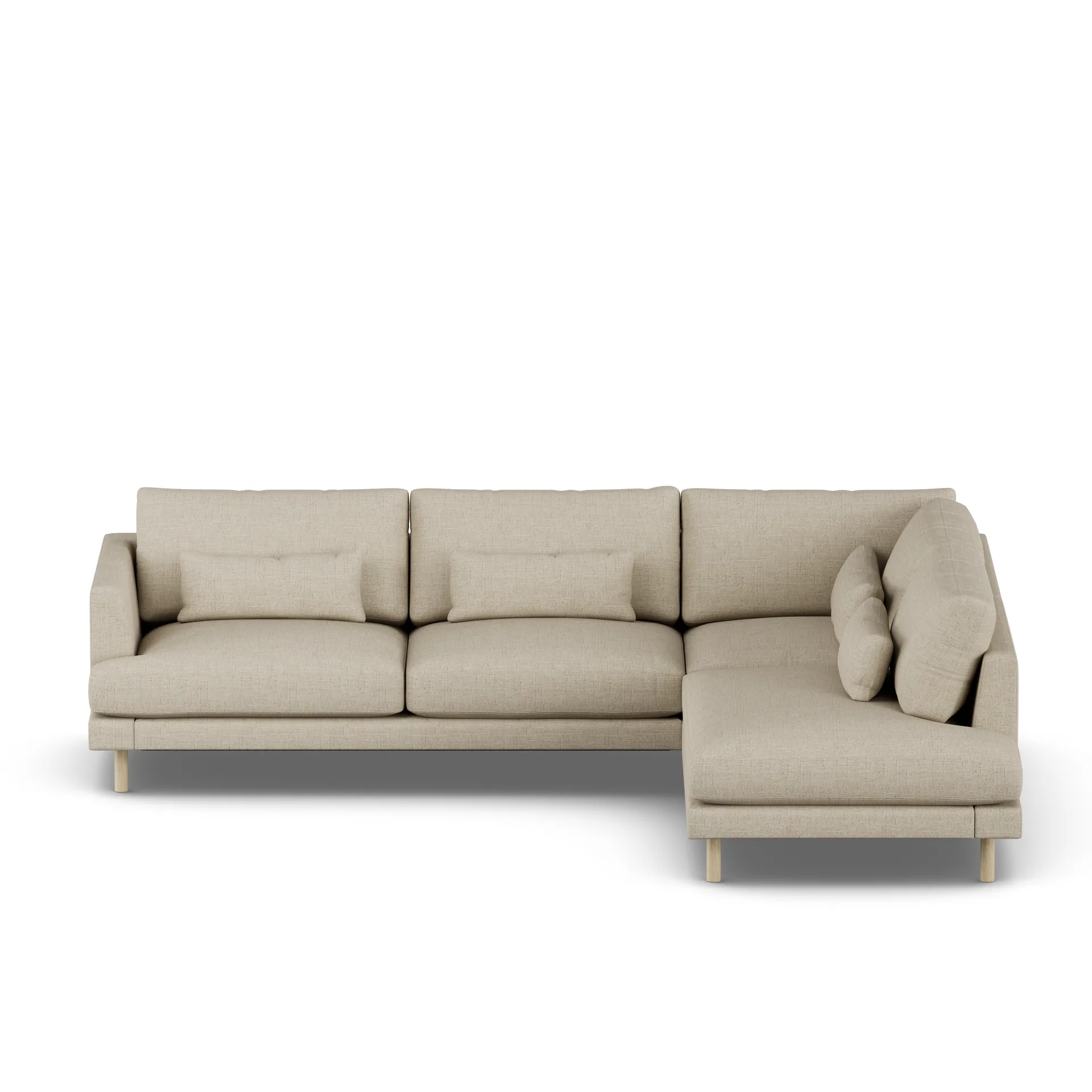 Bredhult sofa, Bern Beige 0341-hvidolieret eg, 3-pers. A1 1898