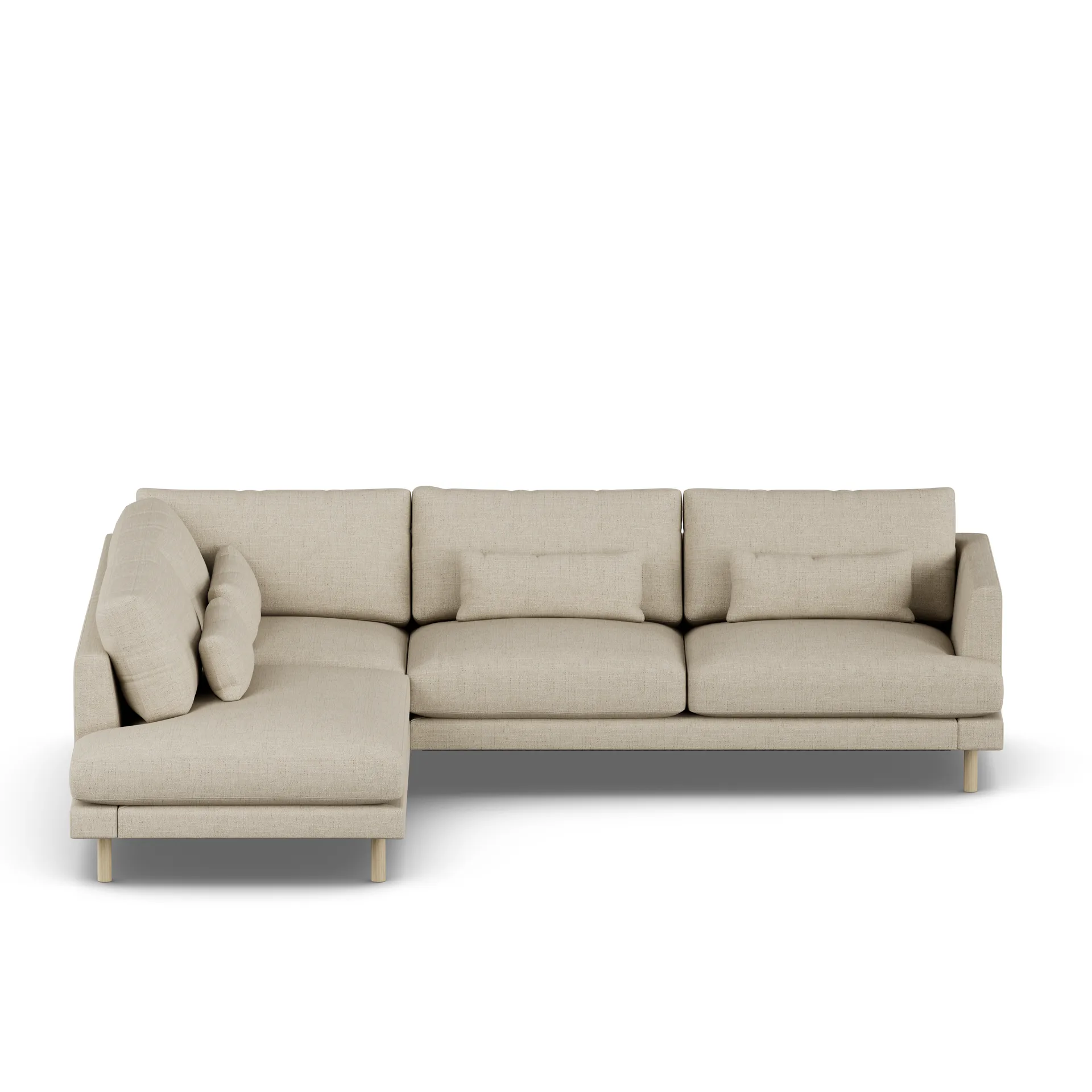 Bredhult sofa, Bern Beige 0341-hvidolieret eg, 3-pers. A2 1898
