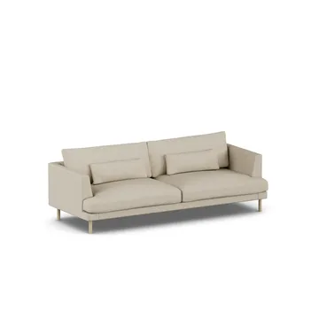 Bredhult sofa - Bern Beige 0341-hvidolieret eg, 3-pers. - 1898