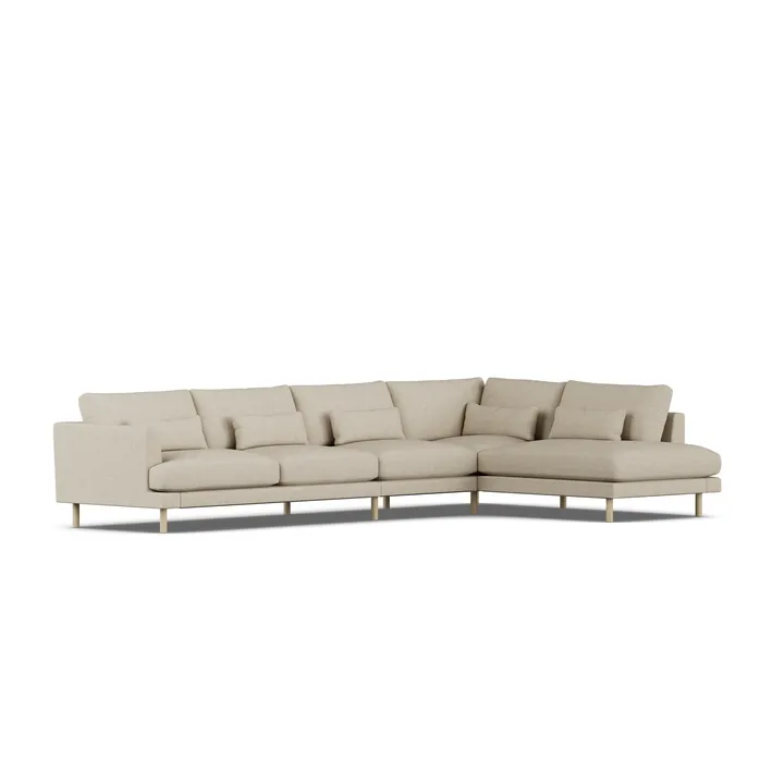 Bredhult sofa - Bern Beige 0341-hvidolieret eg, 4-pers. B1 - 1898