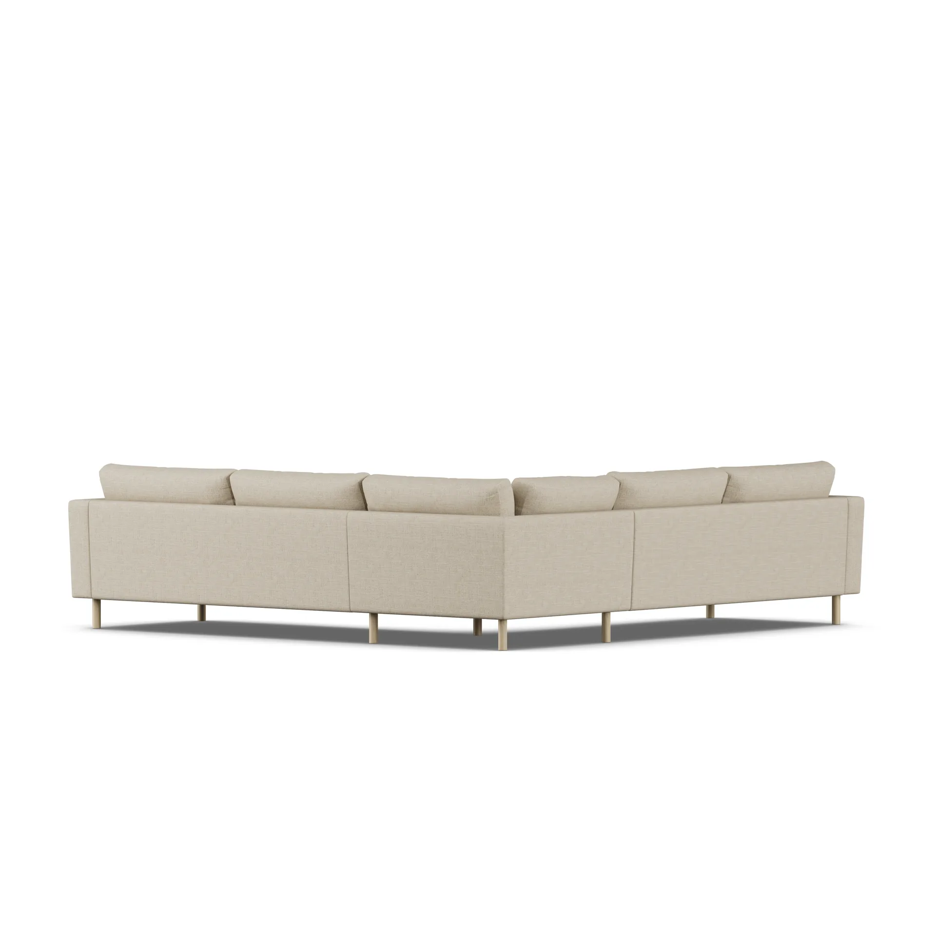 Bredhult sofa, Bern Beige 0341-hvidolieret eg, hjørnesofa F 1898