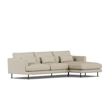 Bredhult sofa - Bern Beige 0341-sort stål, 2,5-pers. C1 - 1898