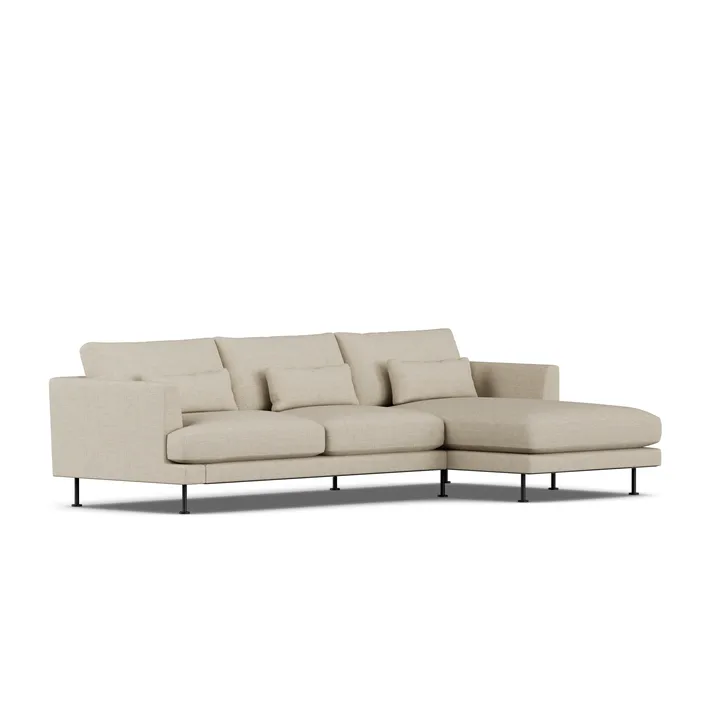 Bredhult sofa - Bern Beige 0341-sort stål, 2,5-pers. C1 - 1898