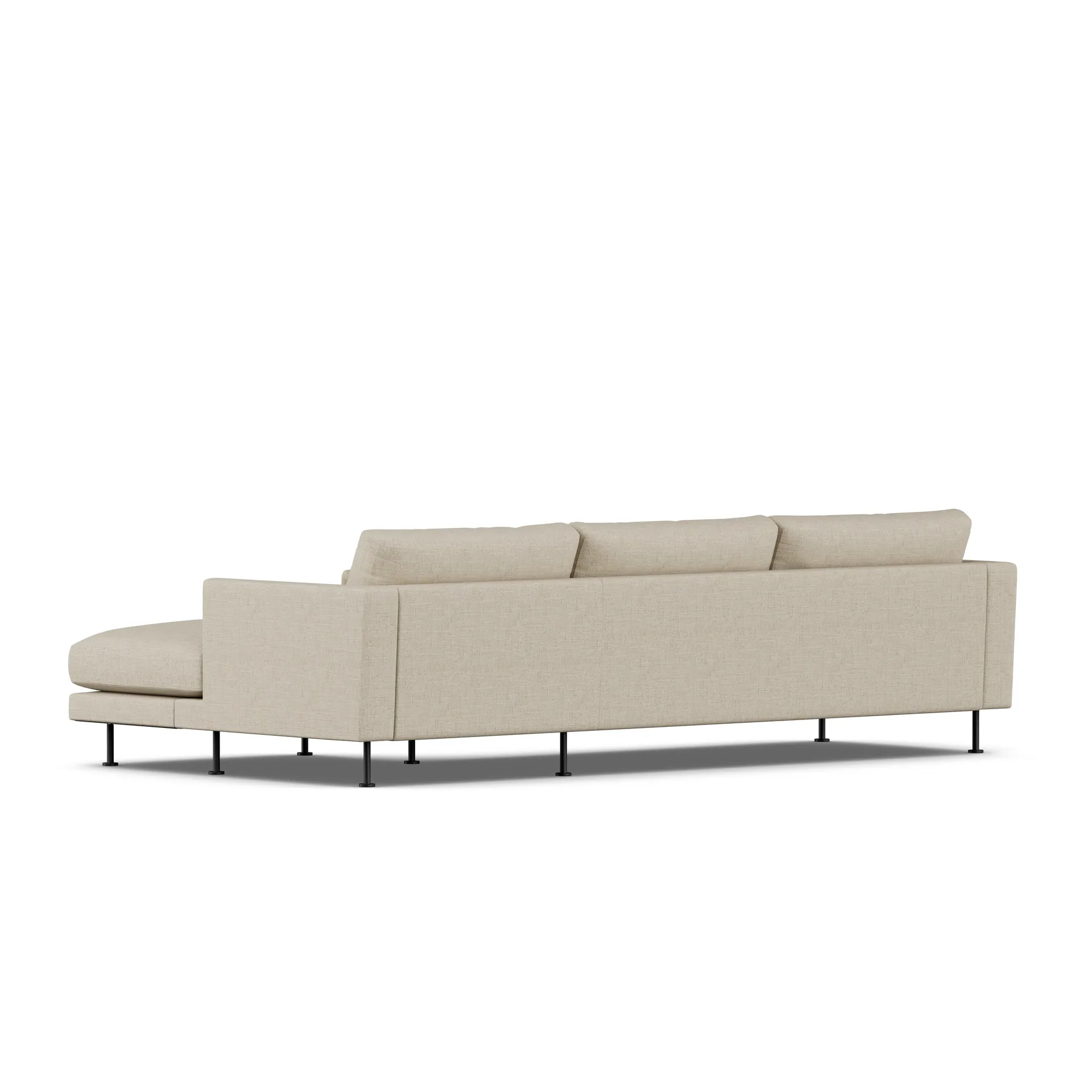 Bredhult sofa, Bern Beige 0341-sort stål, 2,5-pers. C1 1898
