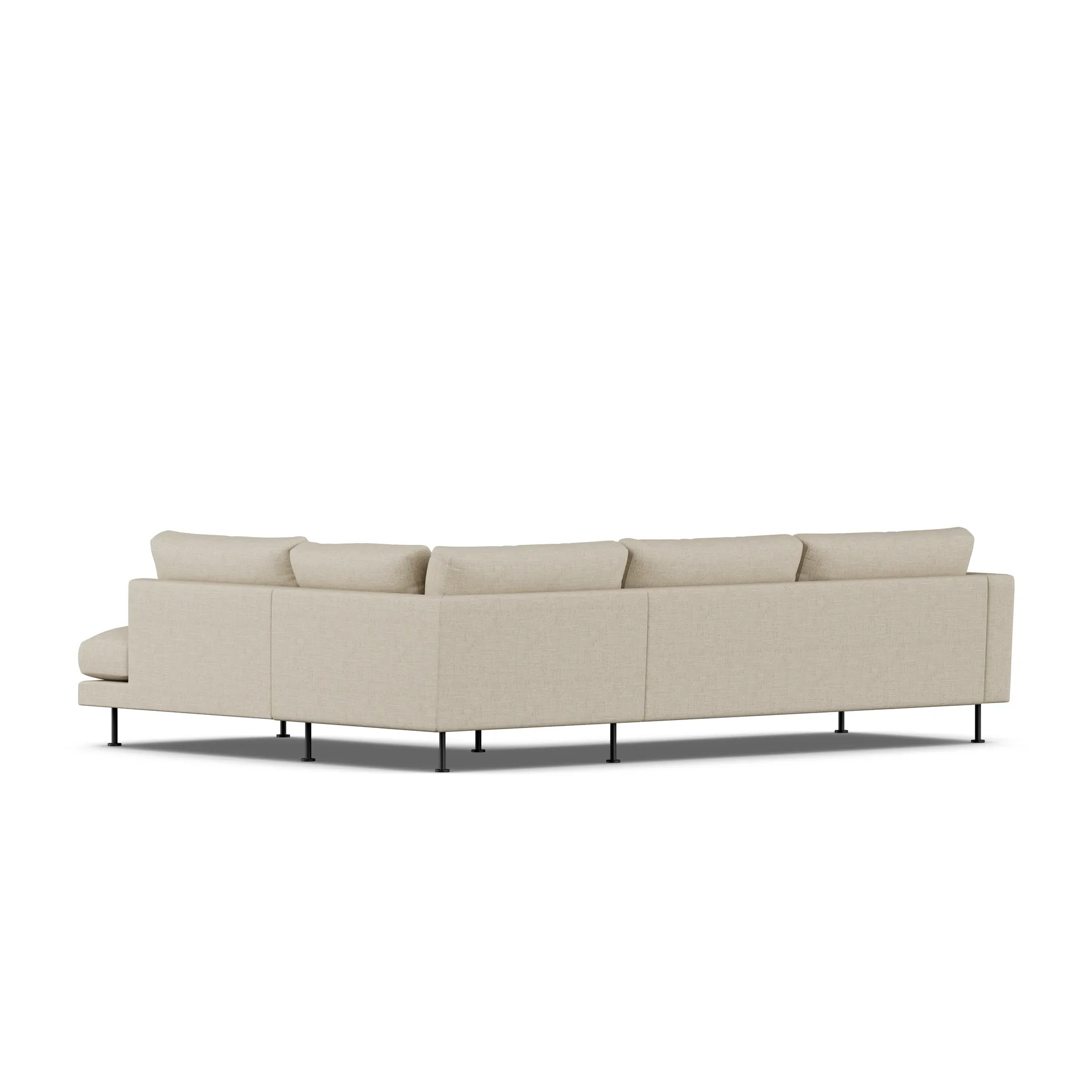 Bredhult sofa, Bern Beige 0341-sort stål, 3-pers. A1 1898