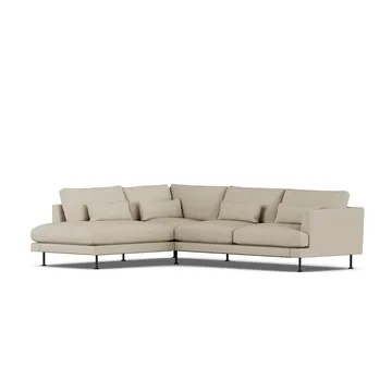 Bredhult sofa - Bern Beige 0341-sort stål, 3-pers. A2 - 1898