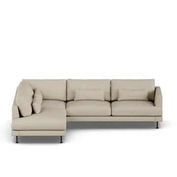 Bredhult sofa - Bern Beige 0341-sort stål, 3-pers. A2 - 1898