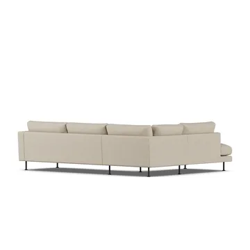 Bredhult sofa - Bern Beige 0341-sort stål, 3-pers. A2 - 1898