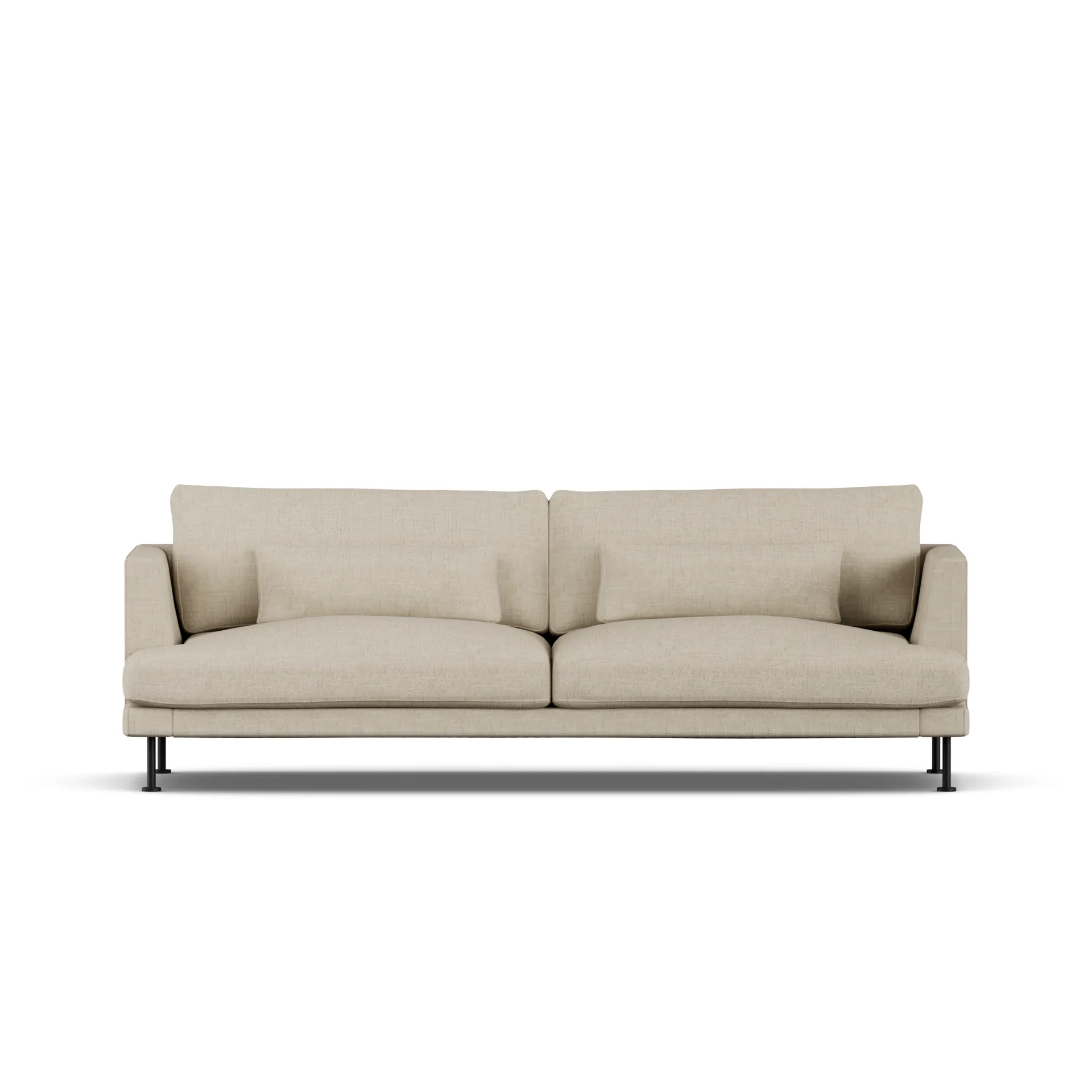Bredhult sofa, Bern Beige 0341-sort stål, 3-pers. 1898