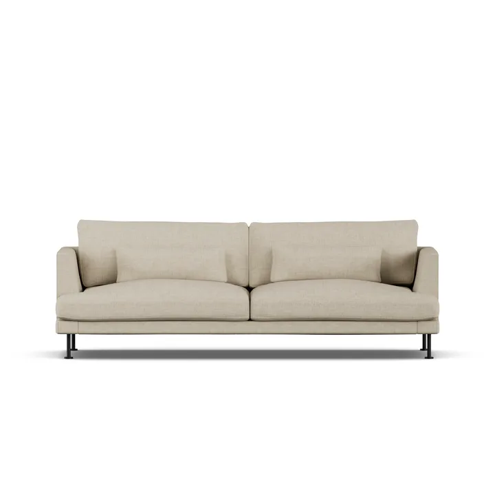 Bredhult sofa - Bern Beige 0341-sort stål, 3-pers. - 1898