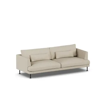 Bredhult sofa - Bern Beige 0341-sort stål, 3-pers. - 1898