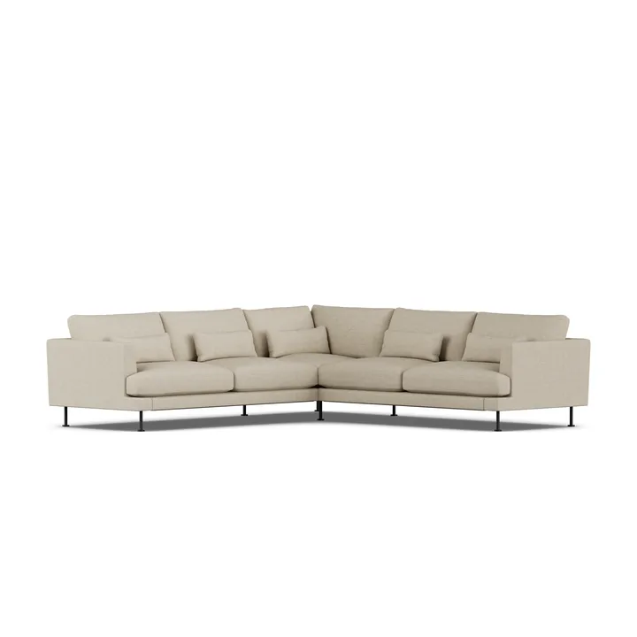 Bredhult sofa - Bern Beige 0341-sort stål, hjørnesofa F - 1898
