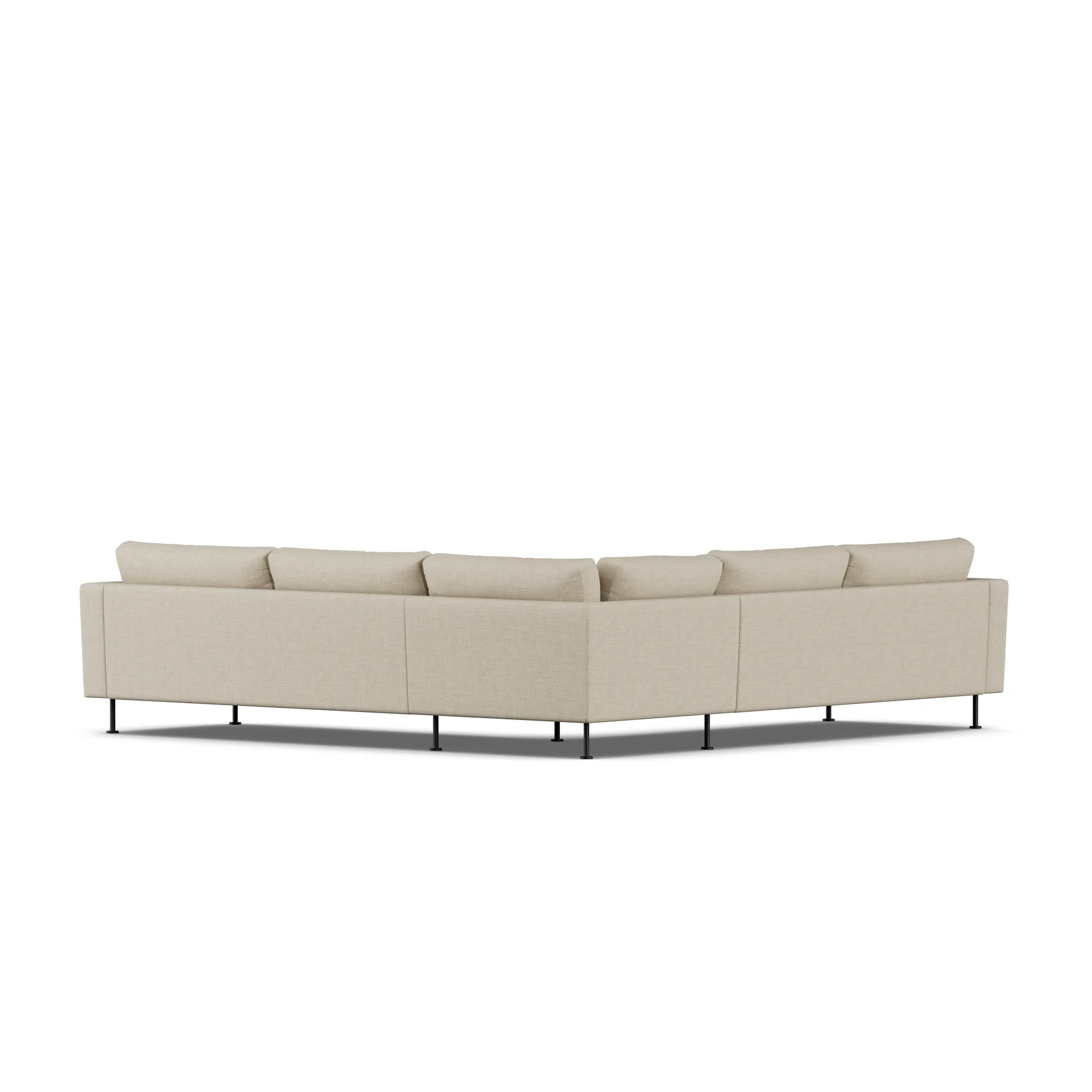 Bredhult sofa, Bern Beige 0341-sort stål, hjørnesofa F 1898