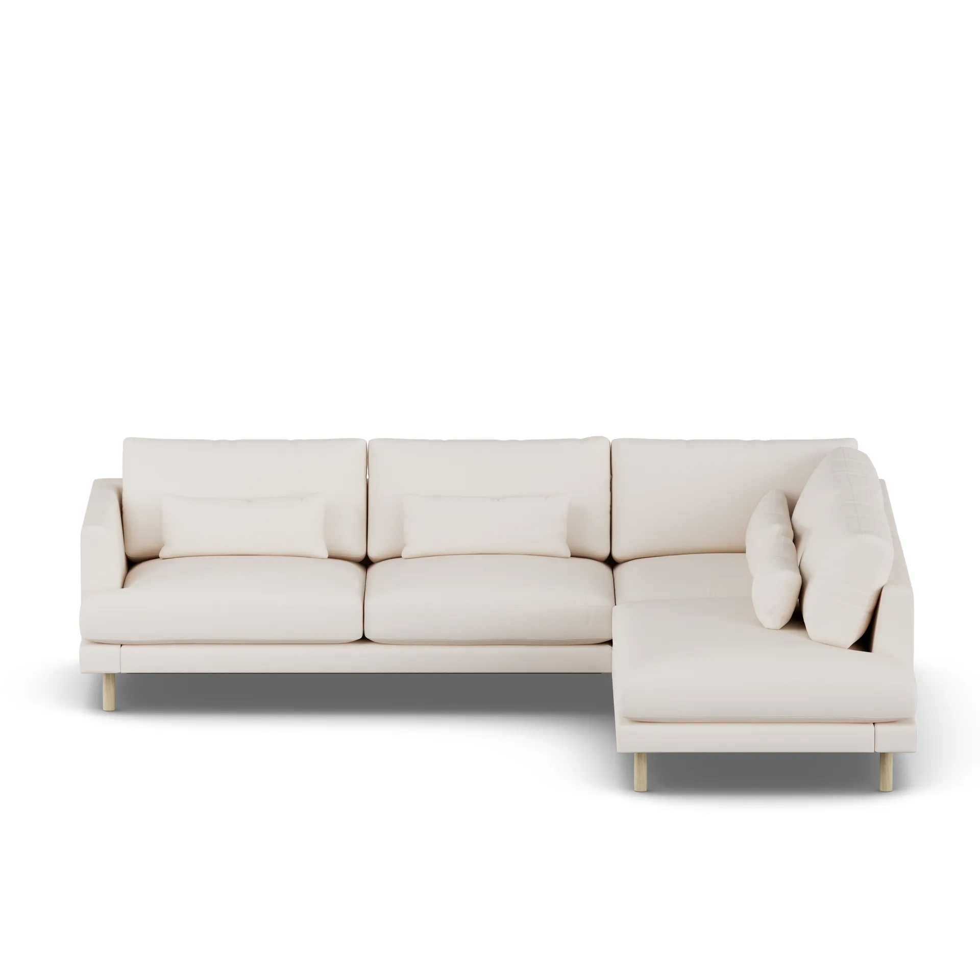 Bredhult sofa, Caleido Beige 9600-hvidolieret eg, 3-pers. A1 1898