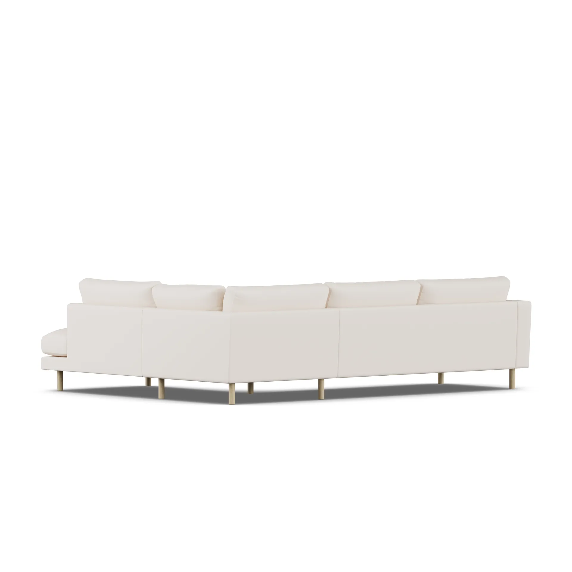 Bredhult sofa, Caleido Beige 9600-hvidolieret eg, 3-pers. A1 1898