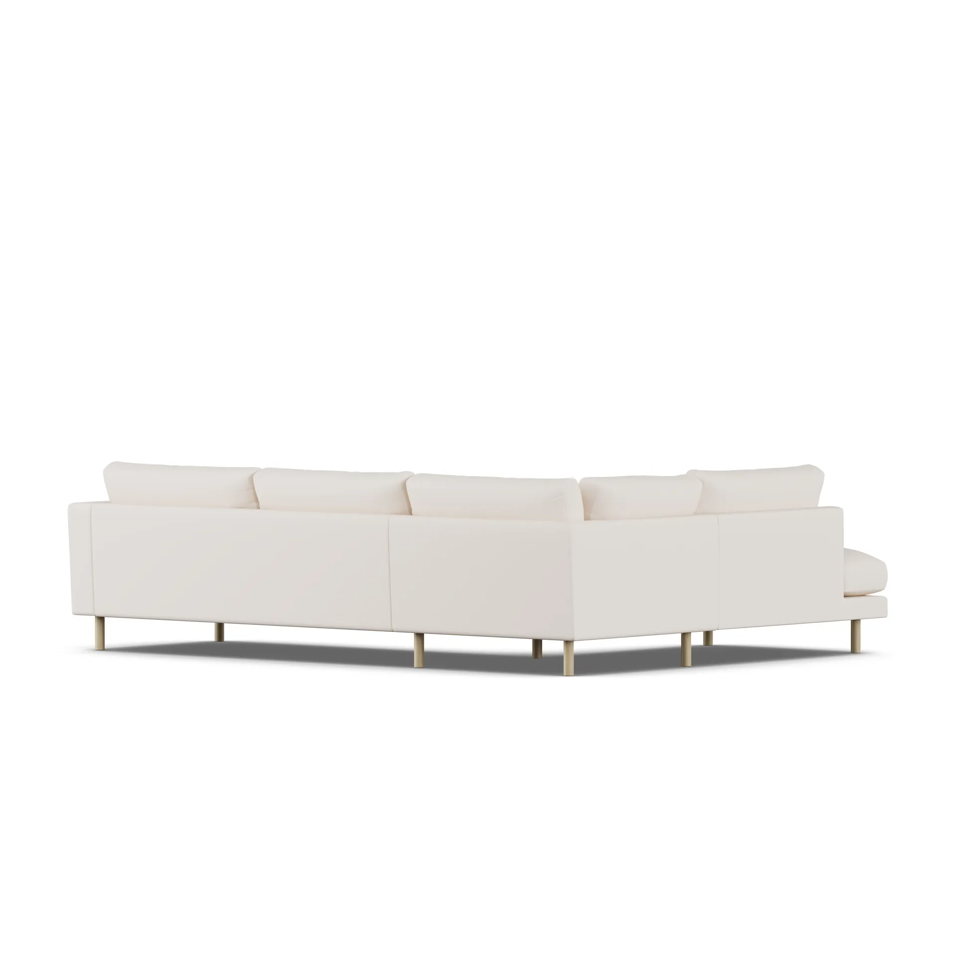 Bredhult sofa, Caleido Beige 9600-hvidolieret eg, 3-pers. A2 1898