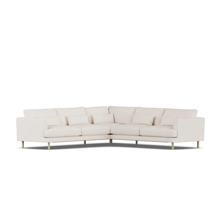 Bredhult sofa - Caleido Beige 9600-hvidolieret eg, hjørnesofa F - 1898