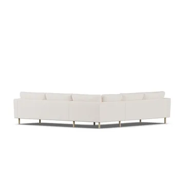 Bredhult sofa - Caleido Beige 9600-hvidolieret eg, hjørnesofa F - 1898