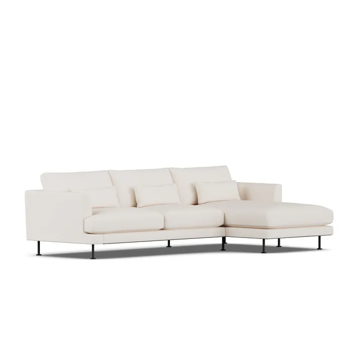 Bredhult sofa - Caleido Beige 9600-sort stål, 2,5-pers. C1 - 1898