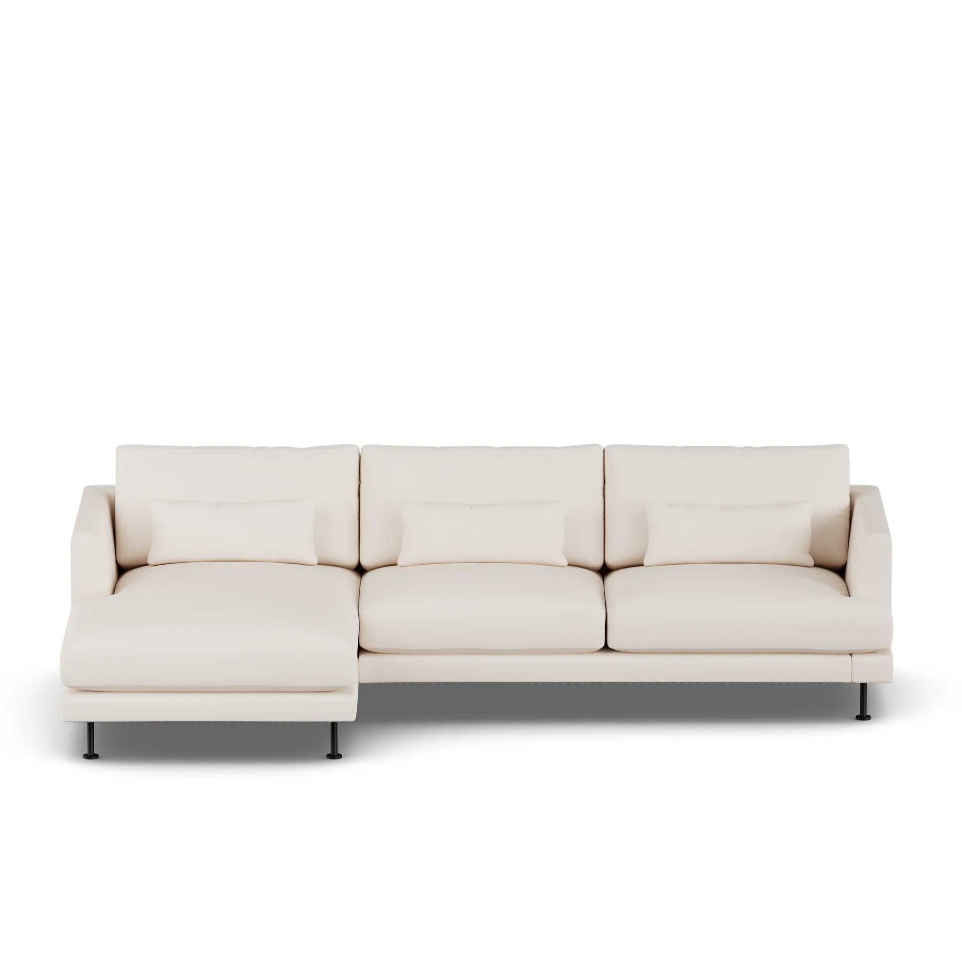 Bredhult sofa, Caleido Beige 9600-sort stål, 2,5-pers. C2 1898
